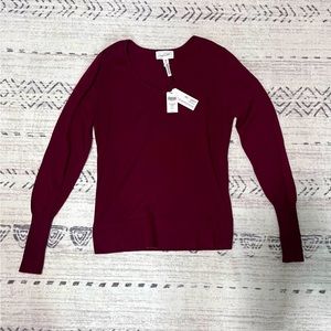 NWT Soma - v-neck top - XS - Cabernet - Eco yarn